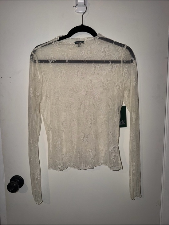 wild fable Tops - wild fable Sheer Lace Long-Sleeve Top in Cream